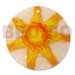 Wooden Pendants Round Natural 50mm Capiz Shell W/ Handpainted Design
