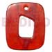 Wooden Pendants 40mmx35mm Rectangular W/ Rounded Edges Red Horn