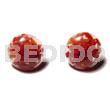 Resin Earrings Red Corals. Button Earrings