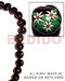 Seeds Beads Kukui Seed / Black W/ Flower Design On 2 Sides / 16 Pcs. Per Strand