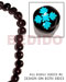 Seeds Beads Kukui Seed / Black W/ Flower Design On 2 Sides / 16 Pcs. Per Strand