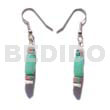 Seeds Earrings Dangling Pastel Green Buri Seed Tube W/ Coco Splashing Accent