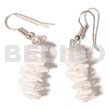 Shell Earrings Dangling White Rose