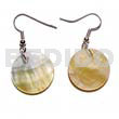 Shell Earrings Dangling 20mmx20mm Round Mop