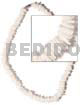 White Shell Beads White Shell Necklace White Rose Plain Sq.cut