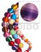 Wood Beads Wooden Components Jewelry 15mm Natural White Round Wood Beads Wrapped In Violet Two Toned Crochet Thread/ Price Per Piece