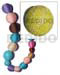 Wood Beads Wooden Components Jewelry 10mm Natural White Round Wood Beads Wrapped In Yellow Raffia / Price Per Piece
