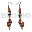 Wooden Earrings Dangling Bayong Teardrop