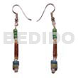 Wooden Earrings Dangling Sig-id W/ 2-3mm Coco Pklt.
